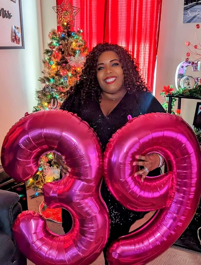 40 Inch Hot Pink Numbers 9 Balloon, Balloons Decorations for 9 19 90 Birthday Party, Engagement, Wedding, Graduations, Photo Shoot Supplies
