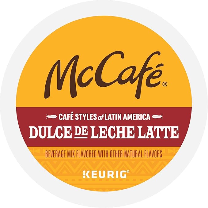 McCafé Dulce de Leche Latte, One Step Latte Single Serve Keurig K-Cup Pods, Flavored Coffee, 60-Count Box (6 Packs of 10)