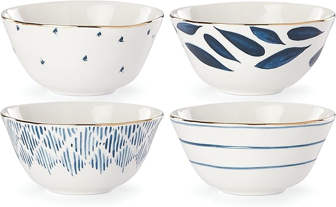Lenox Blue Bay 4-Piece Dessert Bowl Set, 2.00 LB