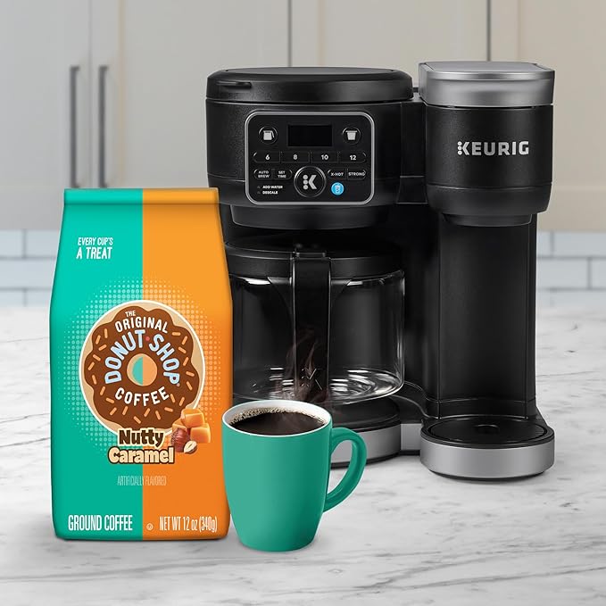 The Original Donut Shop Coffee, Nutty Caramel, Medium Roast, Flavored Ground Coffee, 12 oz Bag