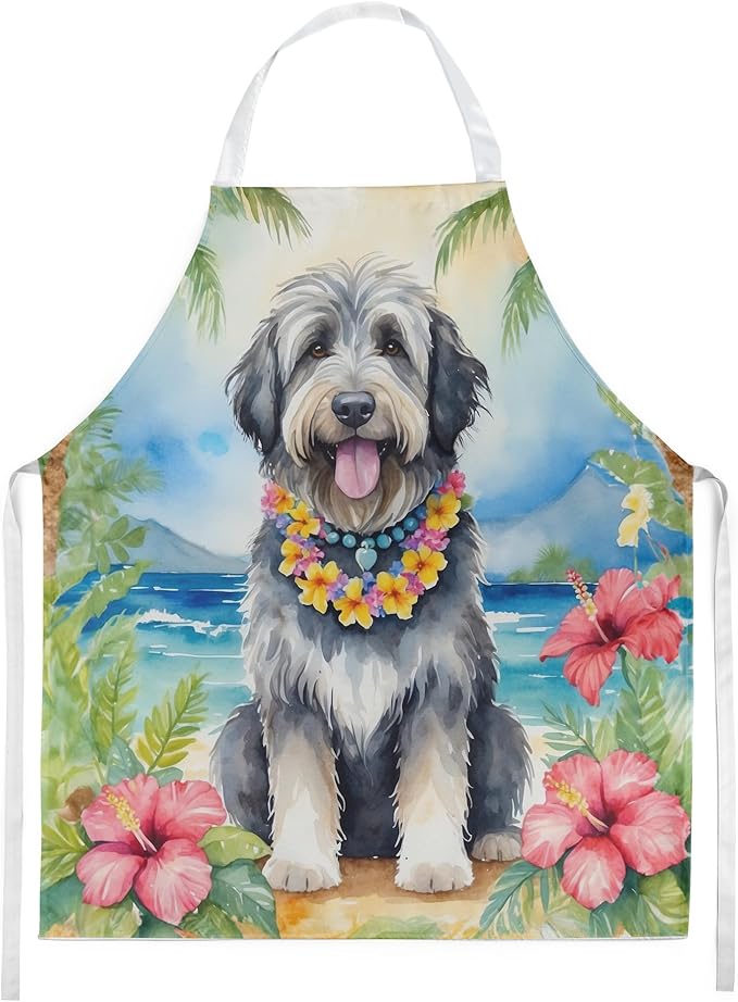 Caroline's Treasures Bergamasco Sheepdog Luau Apron Cooking Kitchen Server Baking Crafts Gardening for Adult Women Men, Unisex, Large, Multicolor