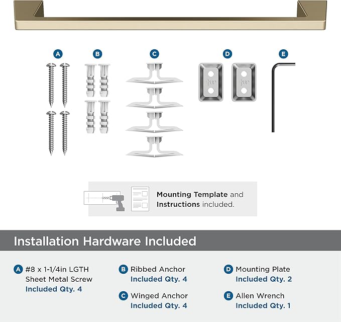 Amerock BH36003BBZ | Golden Champagne Towel Bar | 18 in (457 mm) Towel Rack | Blackrock | Bathroom Towel Holder | Bathroom Hardware | Bath Accessories