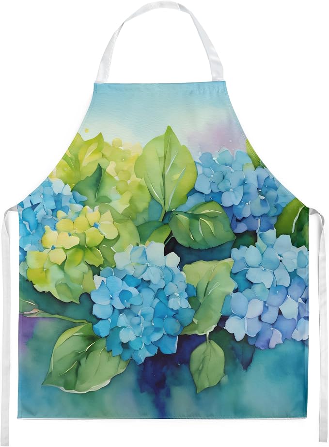 Caroline's Treasures Hydrangeas in Watercolor Apron Cooking Kitchen Server Baking Crafts Gardening for Adult Women Men, Unisex, Large, Multicolor