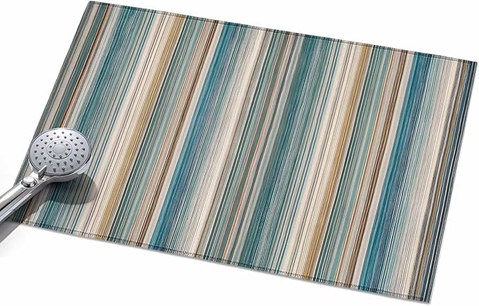 Area Rug 2x3ft, Minimalist Vertical Stripes Washable Rugs for Living Room Bedroom, Retro Boho Lines Soft Non-Slip Area Rugs Rectangle Floor Carpet for Dining Room