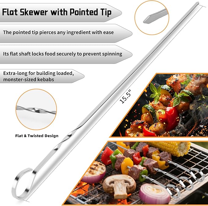 9Pcs Grill Accessories Set, Heavy Duty Stainless Steel BBQ Grill Tools Kit with Storage Bag, Grilling Gifts for Men Dad Him, Professional Barbecue Grill Utensil Set for Outdoor Backyard Camping