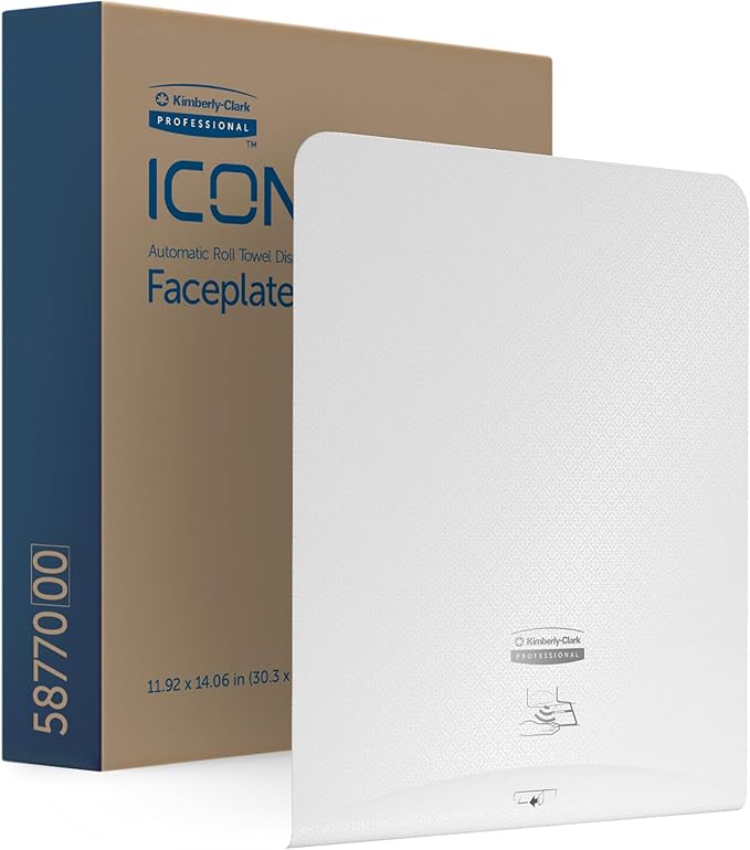 Kimberly-Clark Professional ICON Faceplate (58770), White Mosaic Design, for Automatic Hard Roll Towel Dispensers (Qty 1)