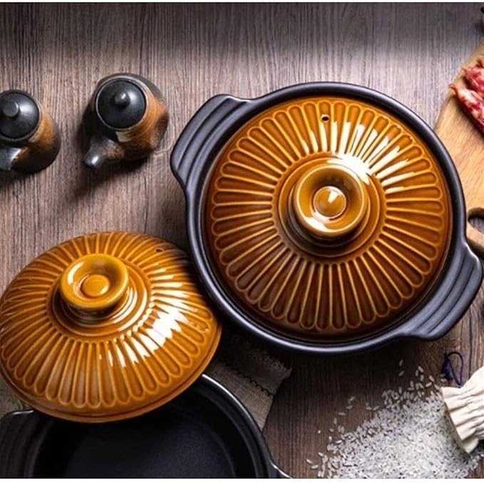 Casserole Cookware Kitchen Tools Cookware Ceramic Tableware Casserole Soup Pot Ceramic Breakfast Pot Soup Home Office Dinner Plate Dinner Pot (Size : 1.2L) (1.5L)