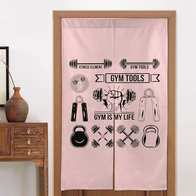 Fitness Element Gym Tools Gym Tools Gym is My Life Blackout Curtains for Doorways Bedroom Kitchen Door Curtain 34x56in Indoor Partition Shading Decor Window Curtains