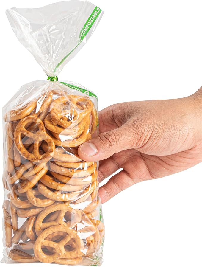 Resturantware Plastic Gusset Bags 100 Count 3 3/4" x 1 1/4" x 12" Wicker Dispensing Bottom Gusset Clear Plastic Bags Heat Sealable For Sourdough Bread Cookies Pastries For Home Bakers And Bakeries