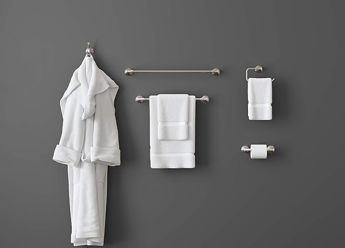 Pfister Willa Towel Hook, Bathroom Towel Hook, Wall-Mounted, Screw-in, Brushed Nickel Finish, BRHWLL0K (Pack of 3)