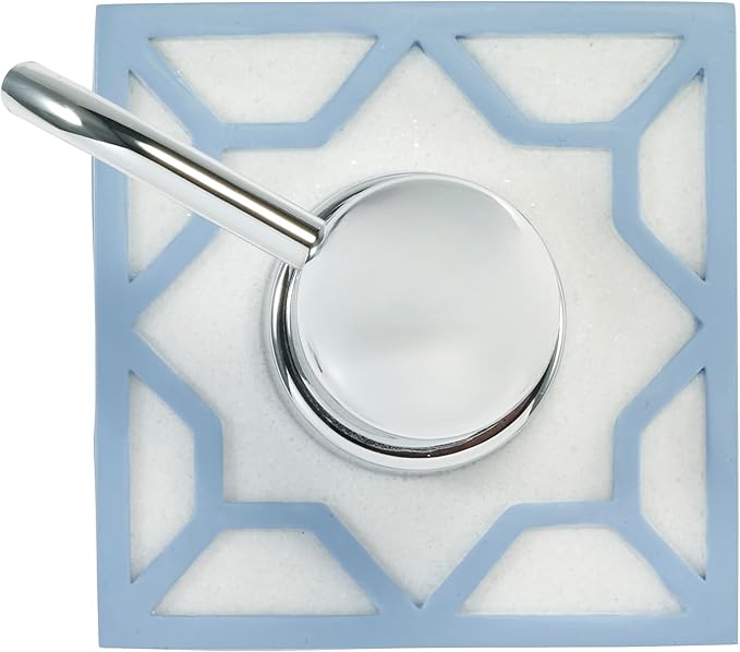 Izod – Lotion Pump, Hand-Painted Sand Resin with Trellis Detail & Silver-Tone Pump, Soap or Lotion Dispenser for Bathroom, Kitchen or Vanity (Trellis)