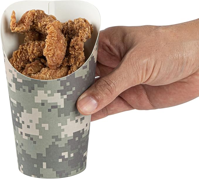 Restaurantware Paper Food Container 100 Count 16 Ounces Sturdy Portable Food Cup Greaseproof Paper Cup Disposable Snack Container Green