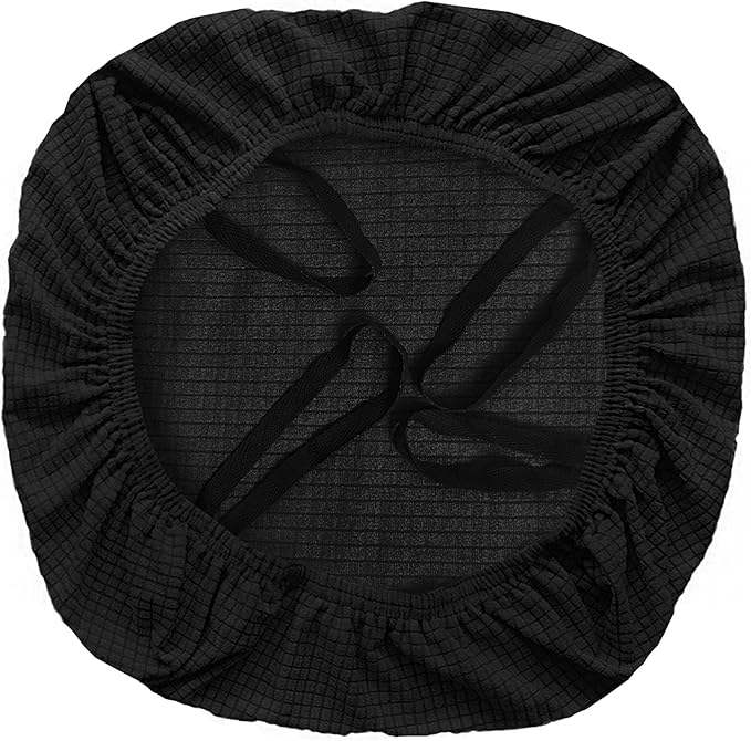 Newfashion Office Chair Seat Cover, Stretch Dining Room Chair Covers, Washable Slipcover for Desk Swivel Computer Chair, Removable Seat Cushion Protector (Black)