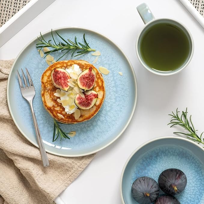 Villeroy & Boch like Crafted Blueberry Breakfast/Dessert Plate, Premium Porcelain, Dishwasher and Microwave Safe, 8.25 x 1 in, Turquoise