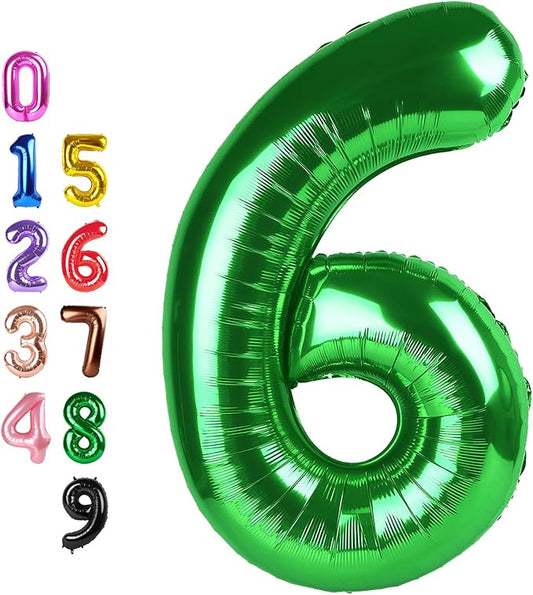 6 Balloon Numbers, 6 7 Birthday Decorations, Happy Birthday Six Seven Decoration for 6th, 40 Inch Number 6 Balloons for 6, 16, 26, 60, 2026 Wedding Anniversaries Singles Party