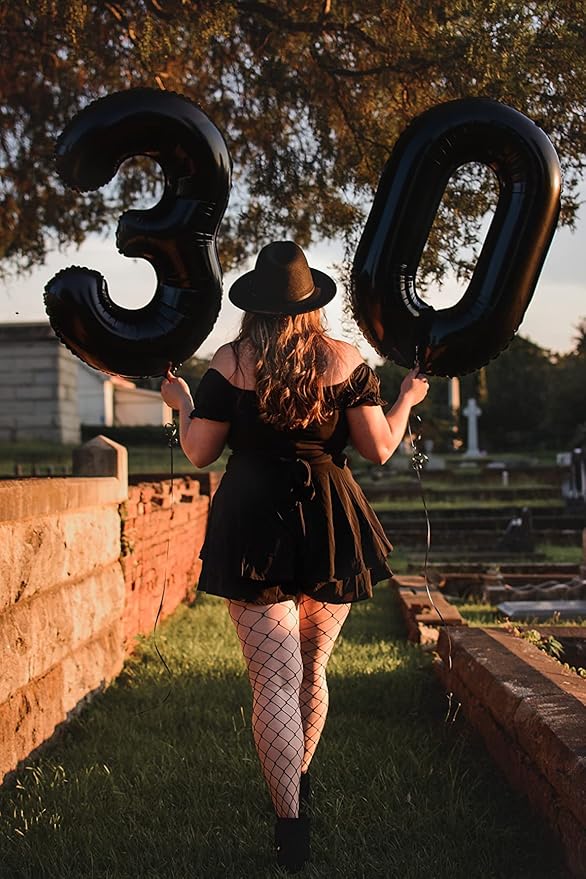 14 Balloon Numbers, Happy 14th Birthday Decorations for Girls Boys, 40 In 41st Black Balloons for Engagement, Wedding, Celebration Party, Graduations, Photo Shoot