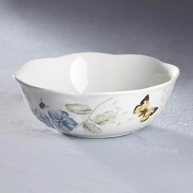 Lenox 806735 Butterfly Meadow All-Purpose Bowl, 1-Piece, 6.25' L x 6.25' W x 2.3' H, 20-Fl oz, Service For 1