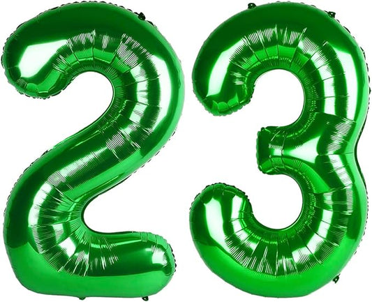 Big 23 Balloons Number, 40 Inch 32 Balloon for Women Men, Dark Green Number Ballons for Party Birthday, Photo Prop, Wedding, Celebration, Graduation