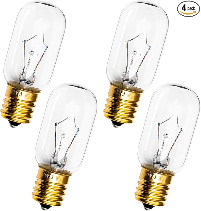 Belleone Light Bulb Fits for LG Microwave Oven - Compatible with LG Frigidaire Ken-more Whirlpool GE Over the Range Microwave, Dimmable 125V 30W E17 Base, Kitchen Night Light, Repalce 6912W1Z004B,4pcs