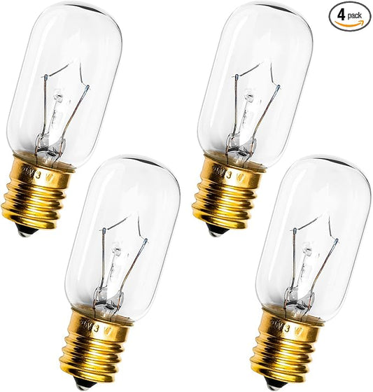 Belleone Light Bulb Fits for LG Microwave Oven - Compatible with LG Frigidaire Ken-more Whirlpool GE Over the Range Microwave, Dimmable 125V 30W E17 Base, Kitchen Night Light, Repalce 6912W1Z004B,4pcs