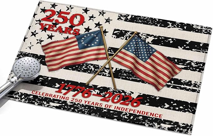 Area Rug 2x3ft, Independence Day 250th Anniversary Washable Rugs for Living Room Bedroom, Retro USA Flags Soft Non-Slip Area Rugs Rectangle Floor Carpet for Dining Room