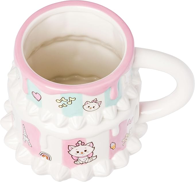 Silver Buffalo Disney The Aristocats Marie Cake Ceramic 3D Sculpted Mug, 22 Ounces