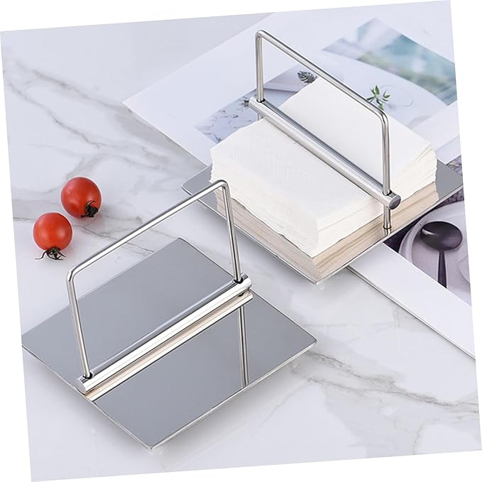 1pc Silver Napkin Holder Rack Modern Tissue Paper Stand for Kitchen Bedroom Restaurant Hotel Decor Paper Towel Holder Stylish Design for Everyday Use