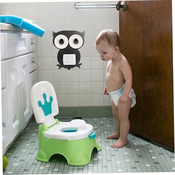 Owl Shaped Iron Tissue Holder Wall-Mounted Kitchen Bathroom Paper Towel Rack Storage Stand with Smooth Surface Finish for Convenient Paper Storage and Home Decor