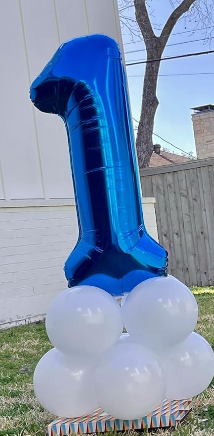 40In Number 1 Balloon for 11 15 18 21 1st Birthday Decorations Boy, Navy Blue Balloon Numbers Party Decorations for Its A Boy Baby Shower Decor
