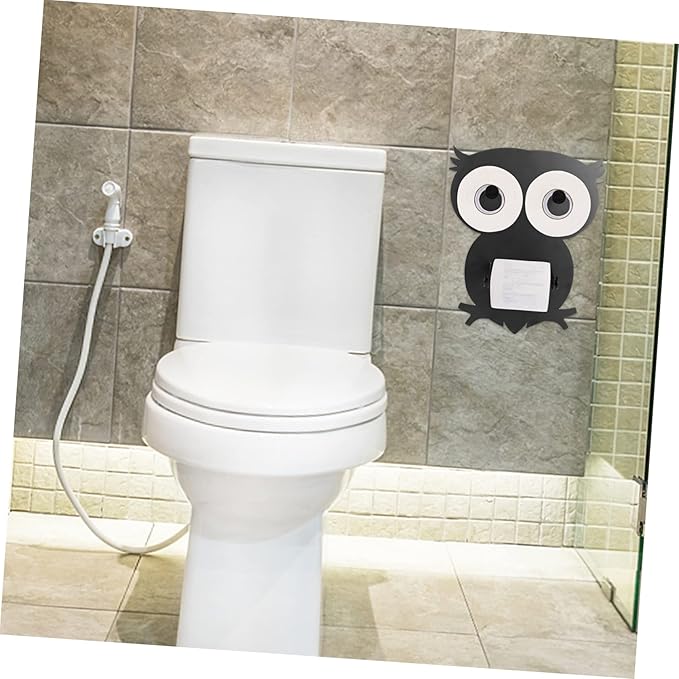 1pc Owl Shaped Wall-Mounted Paper Towel Rack for Kitchen and Bathroom Tissue Holder Elegant Space-Saving Storage Stand Decorative Owl Design