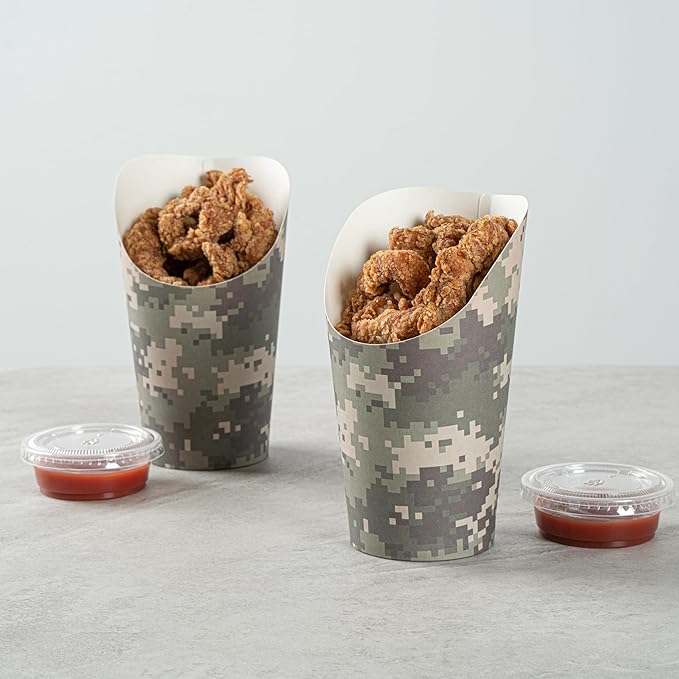 Restaurantware Paper Food Container 100 Count 16 Ounces Sturdy Portable Food Cup Greaseproof Paper Cup Disposable Snack Container Green
