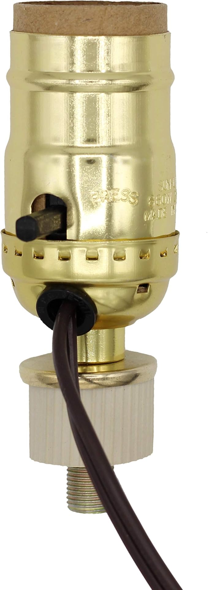 Creative Hobbies Lamp Kit for Liquor Bottles, Wine Bottles - Includes All Adapters, Socket, Cord and Harp (Gold)