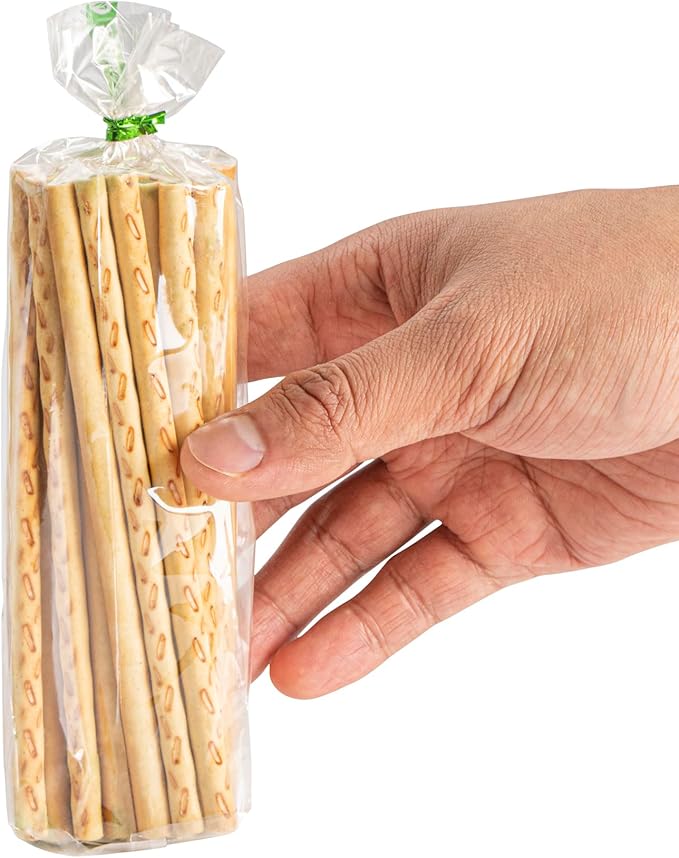 Resturantware Plastic Gusset Bags 100 Count 2" x 2" x 8 1/4" Wicker Dispensing Bottom Gusset Clear Plastic Bags Heat Sealable For Sourdough Bread Cookies Pastries Rolls For Home Bakers And Bakeries