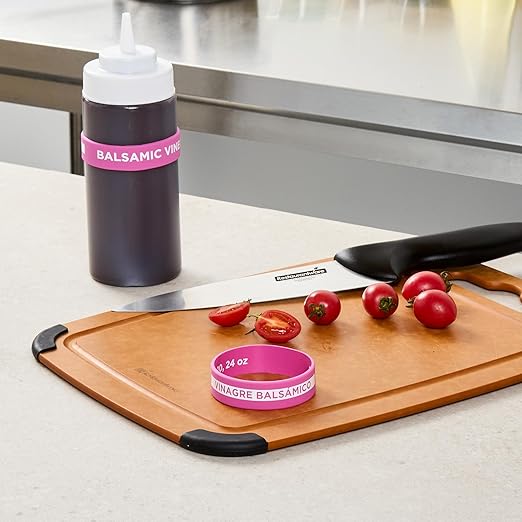 Restaurantware Silicone Squeeze Bottle Band 10 Count 2.75 Inch Dishwasher Safe Condiment Identification Band, Balsamic Vinegar Purple Non-Slip Band for Condiment Labeling at Restaurants, Food Trucks