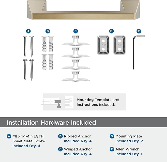 Amerock Blackrock Golden Champagne 9 inch (229mm) Towel Bar, BH36005BBZ
