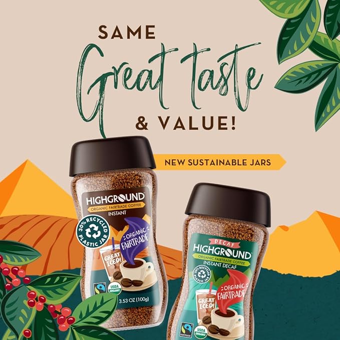 Highground Organic Instant Regular Coffee, 3.53 Oz