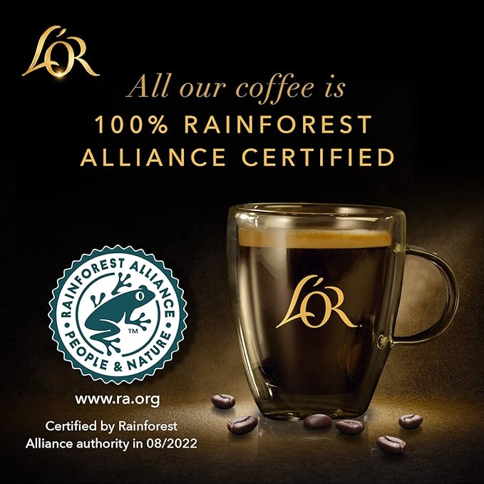 L'OR Coffee Pods, 50 Count Le Tigre Dark Roast Blend, Single-Serve Aluminum Coffee Capsules Compatible with the L'OR BARISTA System & *Nespresso Original Machines, 50 Count (Pack of 5)