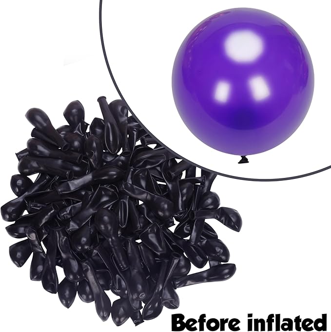 Purple and Gold Balloon Arch Garland Kit 153pcs with Star, 2026 New Year's Dark Purple Metallic Gold Violet Royal Balloons for Adults Prom Luxury Decorations Graduation Birthday Baby Shower