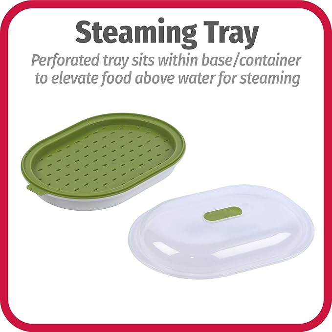GoodCook Everyday Microwave Steamer – Vegetable & Fish Cooker,Microwave Cookware Preserves Vitamins & Nutrients,Quick Dinner-& Meals,Adjustable Steam Release Vent,(Pack of 12)