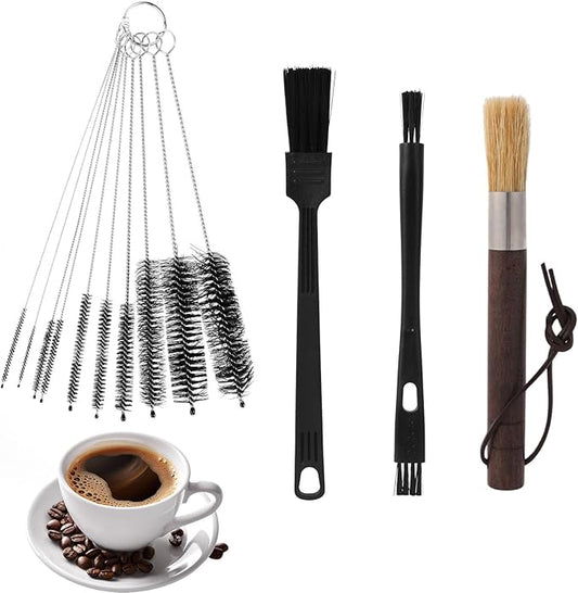 13pcs Coffee Grinder Cleaning Brush Set, Multifunctional Espresso Machine Cleaning Brushes with Long Handle Design Suitable for Coffee Machine Bottle Teapot Nozzle