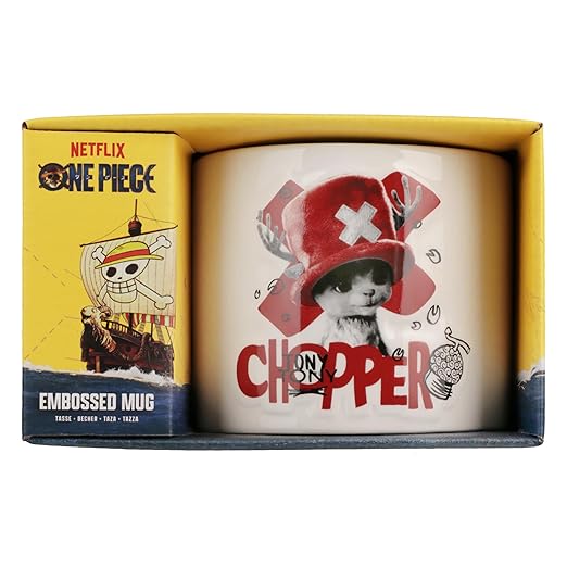 Paladone One Piece Chopper Embossed Ceramic Mug, 400ml Character Drinkware, Officially Licensed