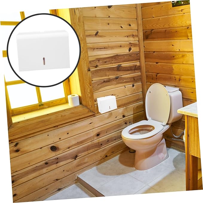 Paper Towel Box Simple Hands Towel Holder for Bathroom Wall Adhesive Paper Towel Dispenser Kitchen Commercial Dispensers Stainless Towel Holders Touchless Plastic White