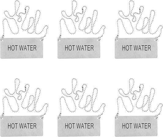 Restaurantware 26 Inches Chafer Urn Chain and 3.5 x 1.6 Inch "Hot Water" Label - 12 Count - Met Lux Stainless Steel Chafing Dish Accessory, Durable, Easy to Use - Label for Catering, Buffet