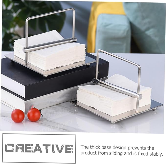 1pc Silver Napkin Holder Rack Modern Tissue Paper Stand for Kitchen Bedroom Restaurant Hotel Decor Paper Towel Holder Stylish Design for Everyday Use