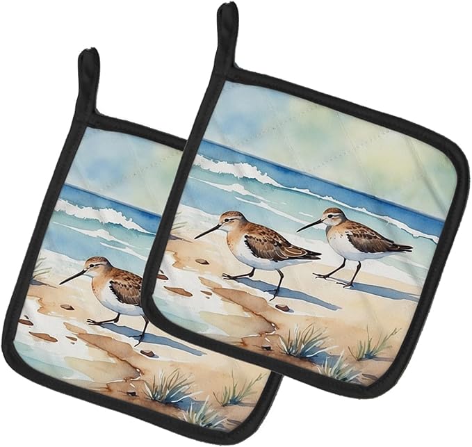 Caroline's Treasures Sandpipers Hunting Pair of Pot Holders Kitchen Heat Resistant Pot Holders Sets Oven Hot Pads for Cooking Baking BBQ, 7 1/2 x 7 1/2