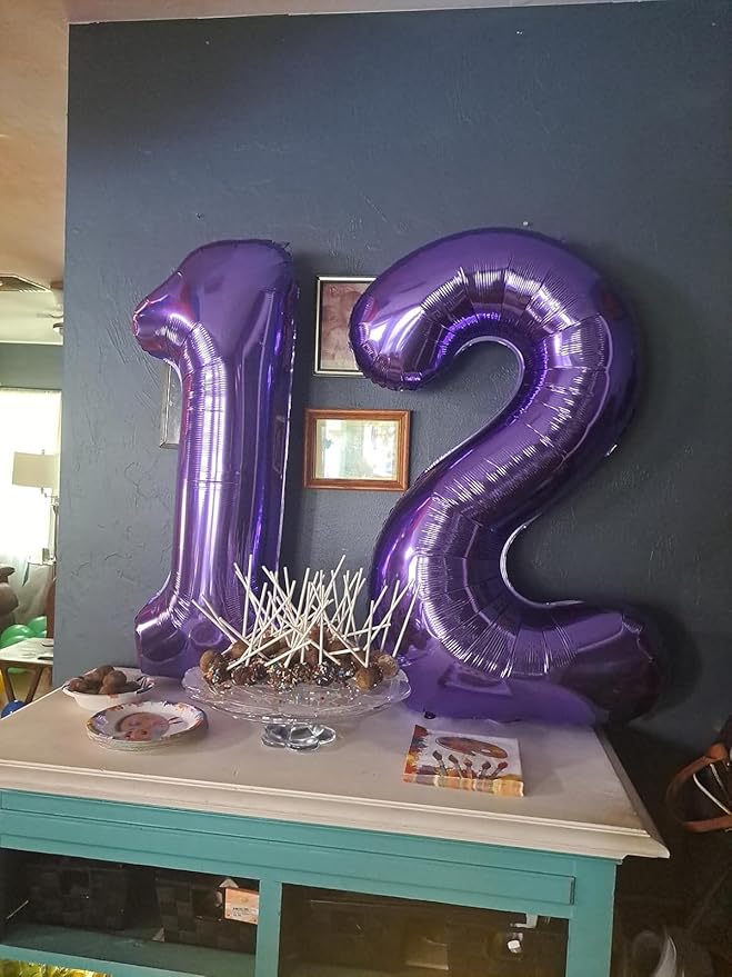 Large 22 Balloons Number Birthday Party Decorations, 40 Inch Baloons for Women Men, Purple Number Decor for Party, Marriage Proposal, Wedding Events