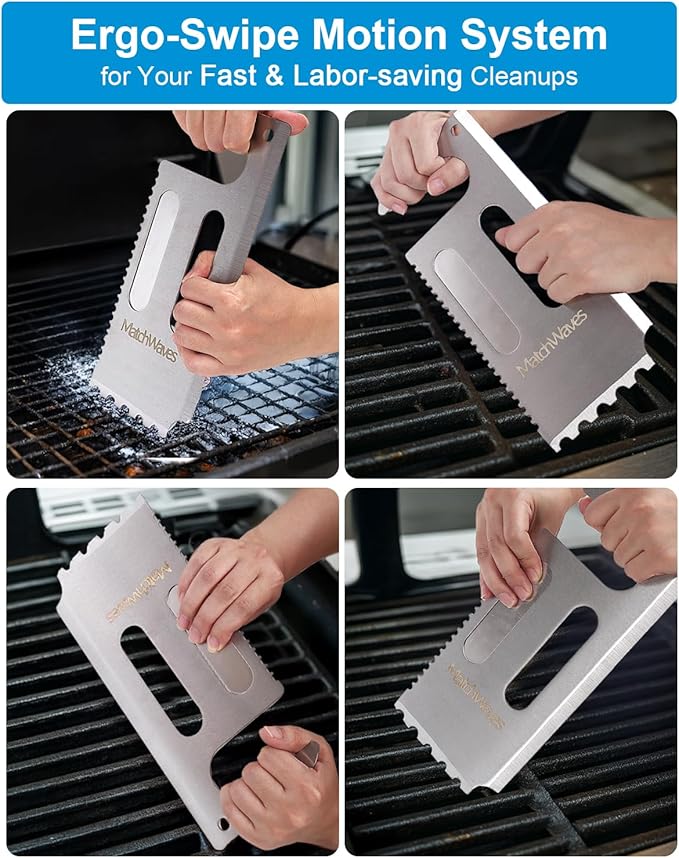 Grill Scraper for Traeger Grills, Grill Grate Cleaner - Safe Bristle-Free Grill Cleaning Tool