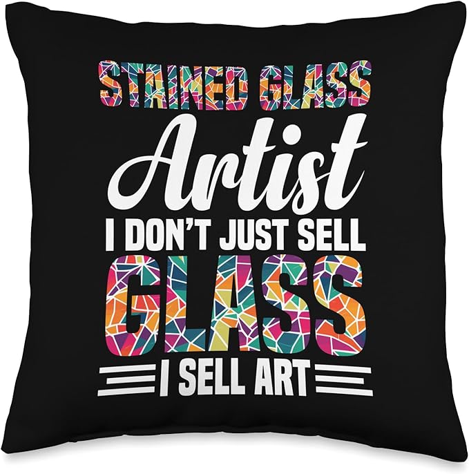 Stained Glass Grinder Glass Sheets Stained Glass Artist Throw Pillow