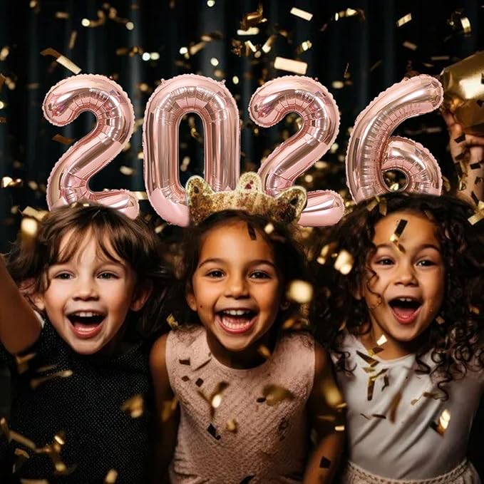 16 Inch 2026 Balloons Rose Gold, Number Balloons 16 Inch, New Years Balloons for 2026 New Years Graduation Decorations Home Office Decoration