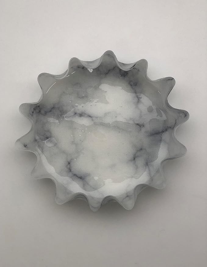Andreas Silicone LP5-387 White Marble 5" Lillie Pad
